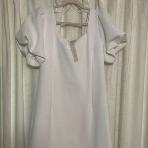 She + sky white dress plus size